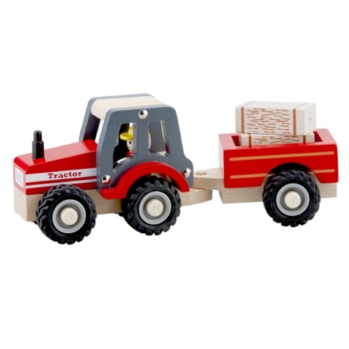 Neue klassische Spielzeuge Traktor mit Anhänger Heuballen